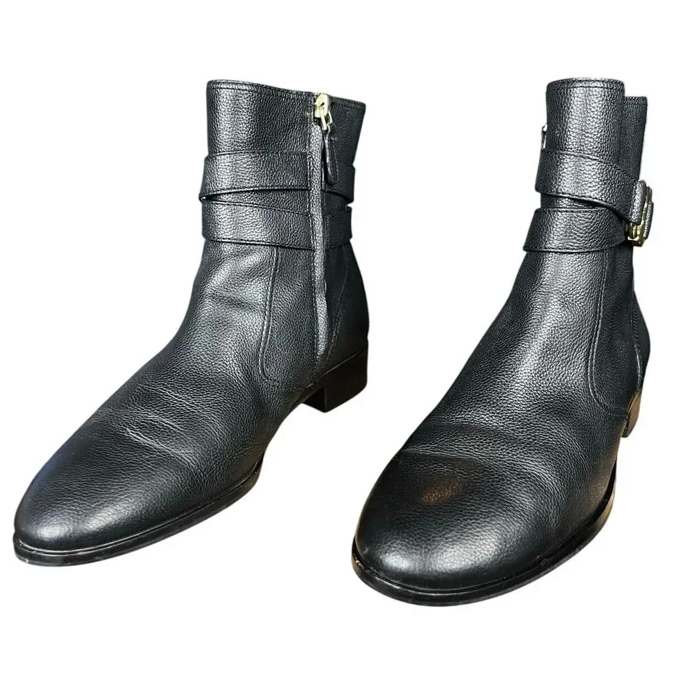 Tory Burch Women’s Gemini Link Black Leather Ankle Boot Size US 9